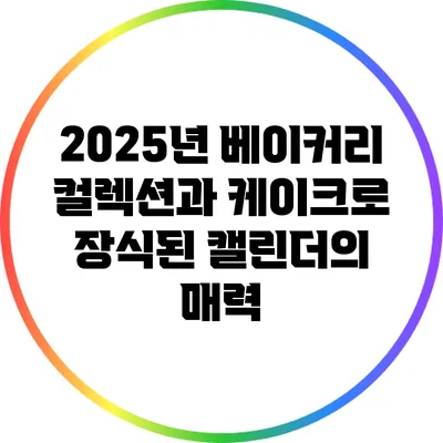 2025년 베이커리 컬렉션과 케이크로 장식된 캘린더의 매력