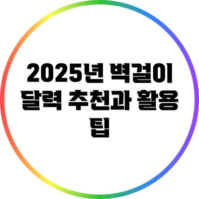 2025년 벽걸이 달력 추천과 활용 팁