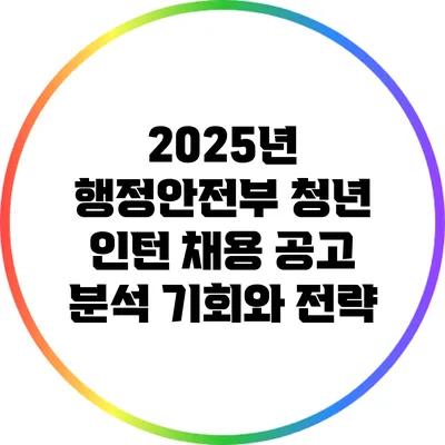 2025년 행정안전부 청년 인턴 채용 공고 분석: 기회와 전략