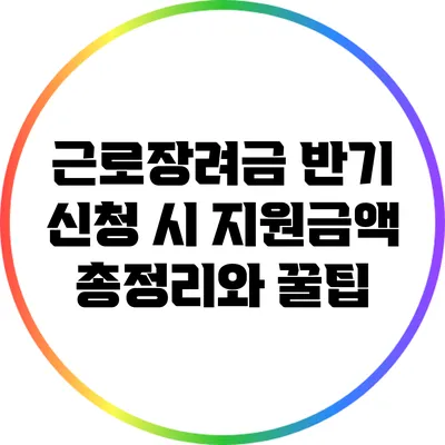 근로장려금 반기 신청 시 지원금액 총정리와 꿀팁