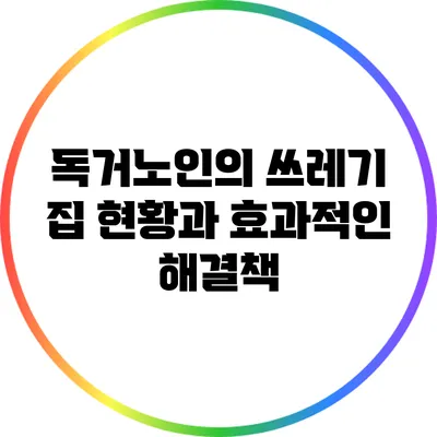 독거노인의 쓰레기 집 현황과 효과적인 해결책