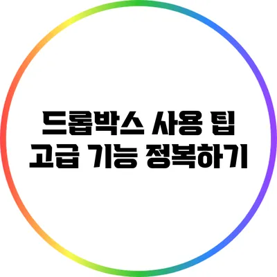 드롭박스 사용 팁: 고급 기능 정복하기