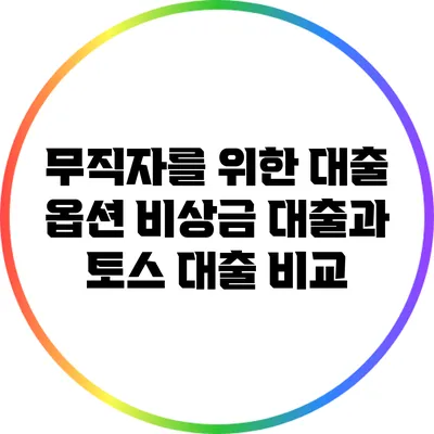 무직자를 위한 대출 옵션: 비상금 대출과 토스 대출 비교