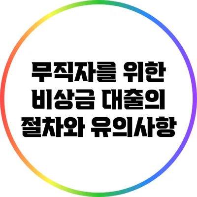 무직자를 위한 비상금 대출의 절차와 유의사항