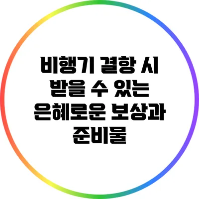 비행기 결항 시 받을 수 있는 은혜로운 보상과 준비물