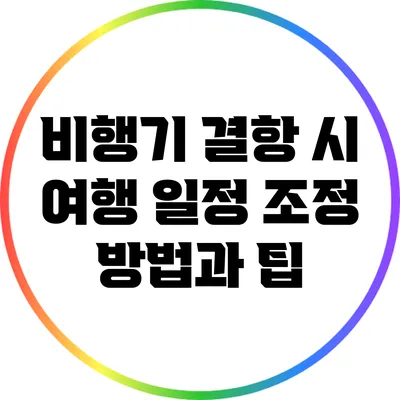비행기 결항 시 여행 일정 조정 방법과 팁
