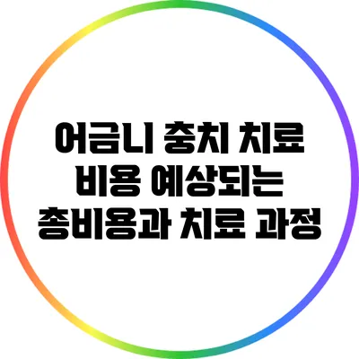 어금니 충치 치료 비용: 예상되는 총비용과 치료 과정