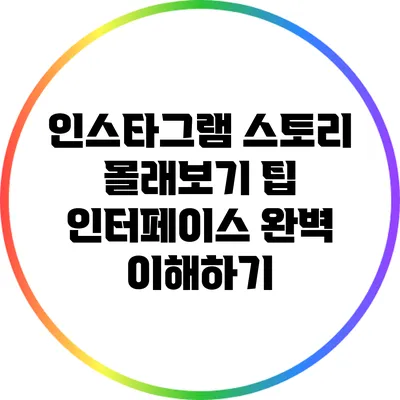 인스타그램 스토리 몰래보기 팁: 인터페이스 완벽 이해하기