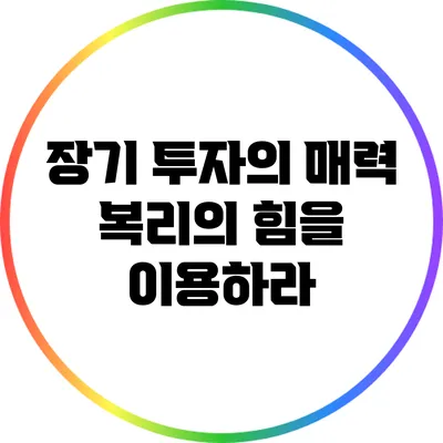 장기 투자의 매력: 복리의 힘을 이용하라