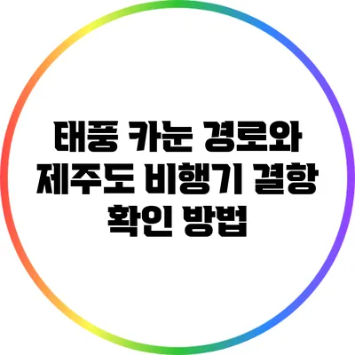 태풍 카눈 경로와 제주도 비행기 결항 확인 방법