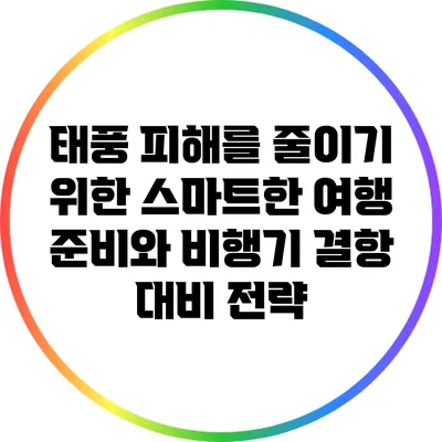 태풍 피해를 줄이기 위한 스마트한 여행 준비와 비행기 결항 대비 전략