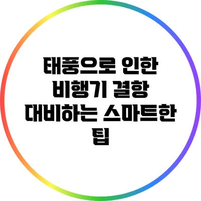 태풍으로 인한 비행기 결항 대비하는 스마트한 팁