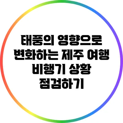 태풍의 영향으로 변화하는 제주 여행: 비행기 상황 점검하기