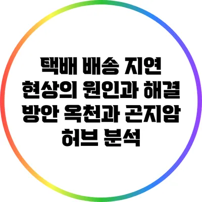 택배 배송 지연 현상의 원인과 해결 방안: 옥천과 곤지암 허브 분석