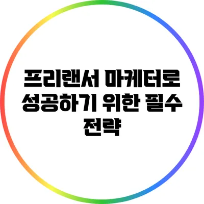 프리랜서 마케터로 성공하기 위한 필수 전략