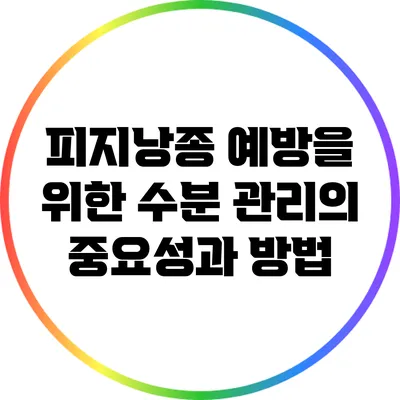 피지낭종 예방을 위한 수분 관리의 중요성과 방법