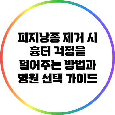 피지낭종 제거 시 흉터 걱정을 덜어주는 방법과 병원 선택 가이드