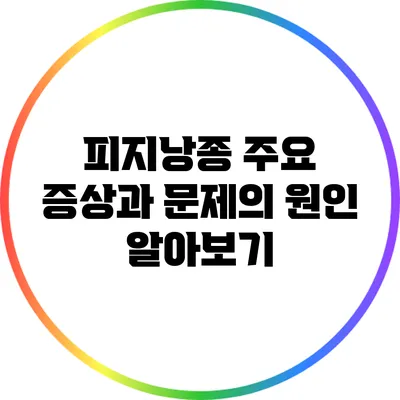 피지낭종: 주요 증상과 문제의 원인 알아보기