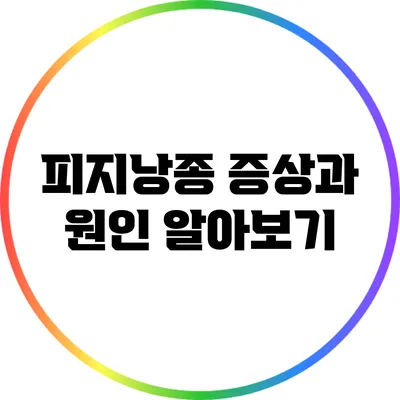 피지낭종: 증상과 원인 알아보기