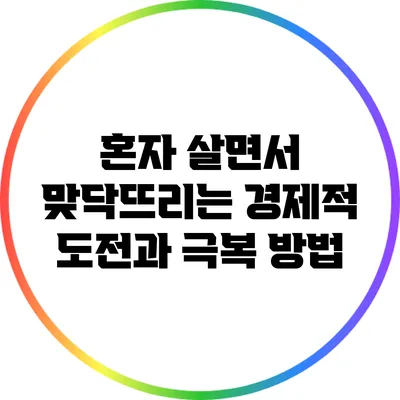 혼자 살면서 맞닥뜨리는 경제적 도전과 극복 방법