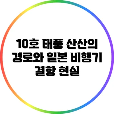 10호 태풍 산산의 경로와 일본 비행기 결항 현실