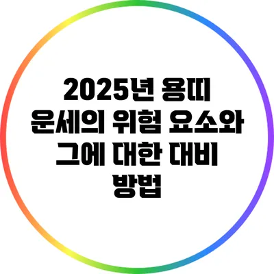 2025년 용띠 운세의 위험 요소와 그에 대한 대비 방법