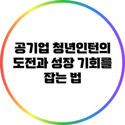 공기업 청년인턴의 도전과 성장: 기회를 잡는 법