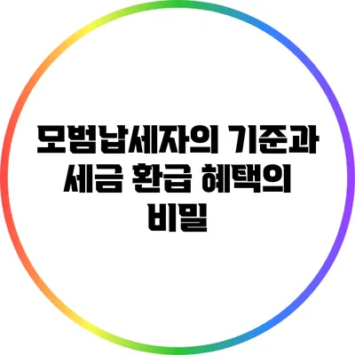 모범납세자의 기준과 세금 환급 혜택의 비밀