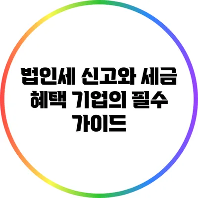 법인세 신고와 세금 혜택: 기업의 필수 가이드
