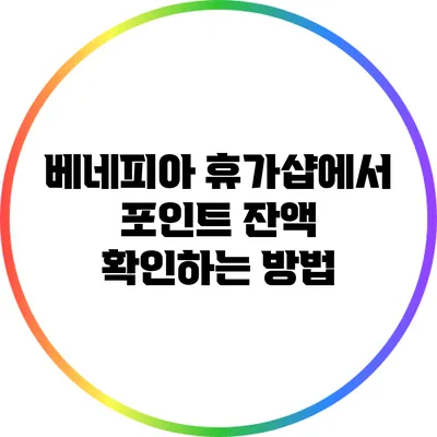베네피아 휴가샵에서 포인트 잔액 확인하는 방법