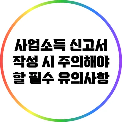 사업소득 신고서 작성 시 주의해야 할 필수 유의사항