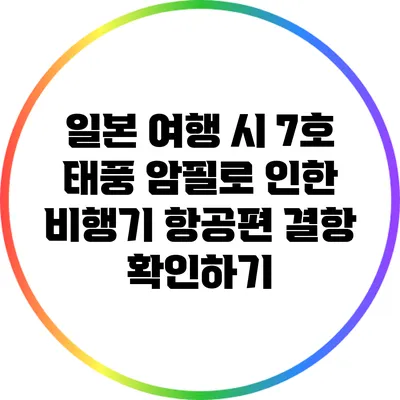 일본 여행 시 7호 태풍 암필로 인한 비행기 항공편 결항 확인하기