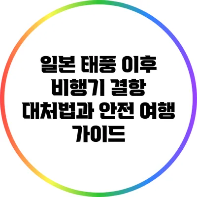 일본 태풍 이후 비행기 결항 대처법과 안전 여행 가이드