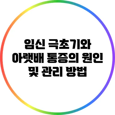 임신 극초기와 아랫배 통증의 원인 및 관리 방법