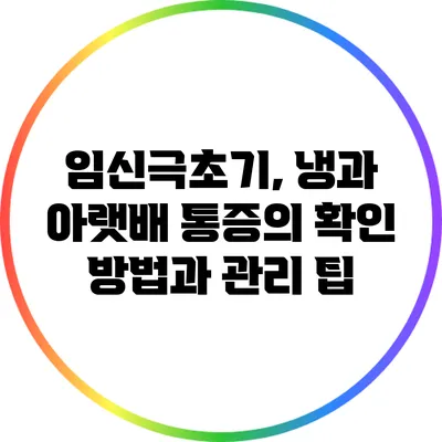 임신극초기, 냉과 아랫배 통증의 확인 방법과 관리 팁
