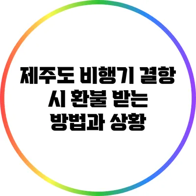 제주도 비행기 결항 시 환불 받는 방법과 상황