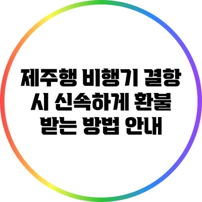 제주행 비행기 결항 시 신속하게 환불 받는 방법 안내