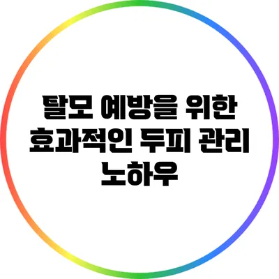 탈모 예방을 위한 효과적인 두피 관리 노하우