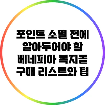 포인트 소멸 전에 알아두어야 할 베네피아 복지몰 구매 리스트와 팁