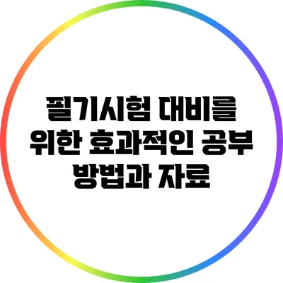 필기시험 대비를 위한 효과적인 공부 방법과 자료