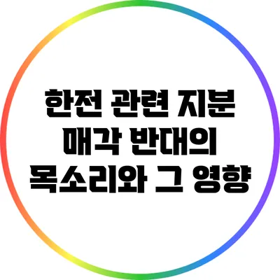 한전 관련 지분 매각 반대의 목소리와 그 영향