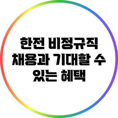 한전 비정규직 채용과 기대할 수 있는 혜택