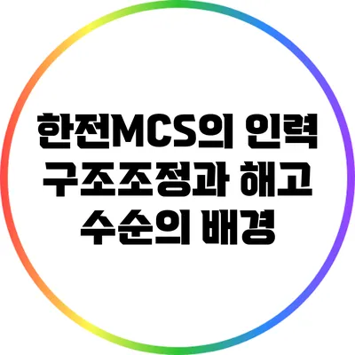 한전MCS의 인력 구조조정과 해고 수순의 배경