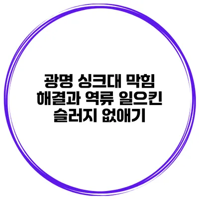 광명 싱크대 막힘 해결과 역류 일으킨 슬러지 없애기