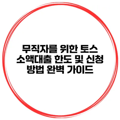 무직자를 위한 토스 소액대출 한도 및 신청 방법 완벽 가이드