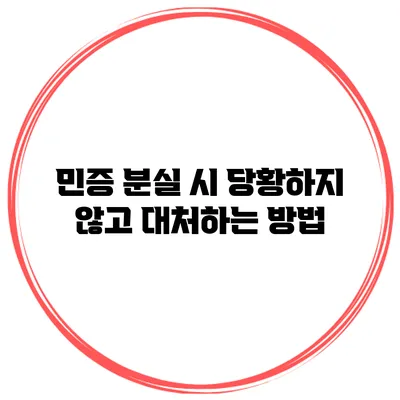 민증 분실 시 당황하지 않고 대처하는 방법
