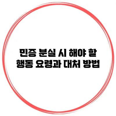 민증 분실 시 해야 할 행동 요령과 대처 방법