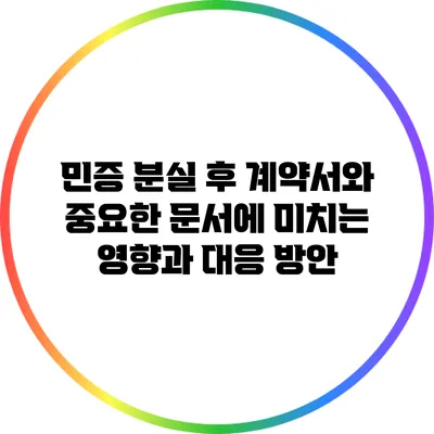 민증 분실 후 계약서와 중요한 문서에 미치는 영향과 대응 방안