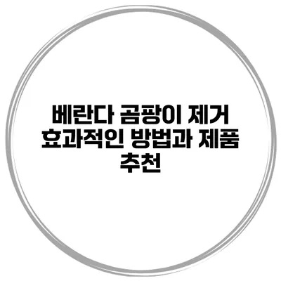 베란다 곰팡이 제거 효과적인 방법과 제품 추천