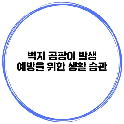 벽지 곰팡이 발생 예방을 위한 생활 습관